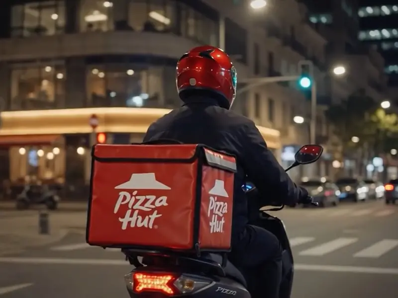 Toma cinematográfica para comercial de una joven en una calle soleada de edificios antiguos de piedra